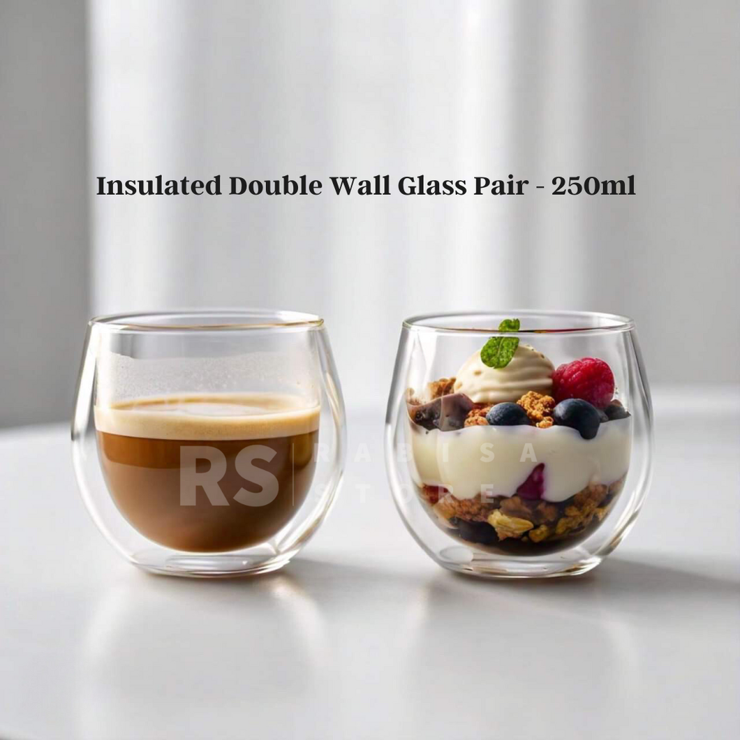 Insulated Double Wall Glass Pair - 250ml
