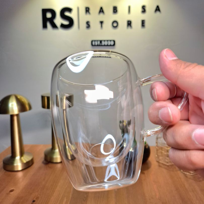 Pack of 2 Regular 200ml Double Wall Glass Mugs | No Heat, No Sweat, Just Pure Taste