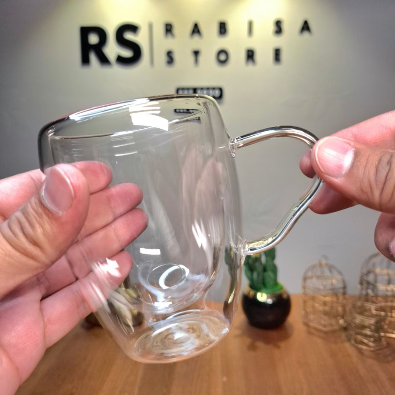 Pack of 2 Regular 200ml Double Wall Glass Mugs | No Heat, No Sweat, Just Pure Taste