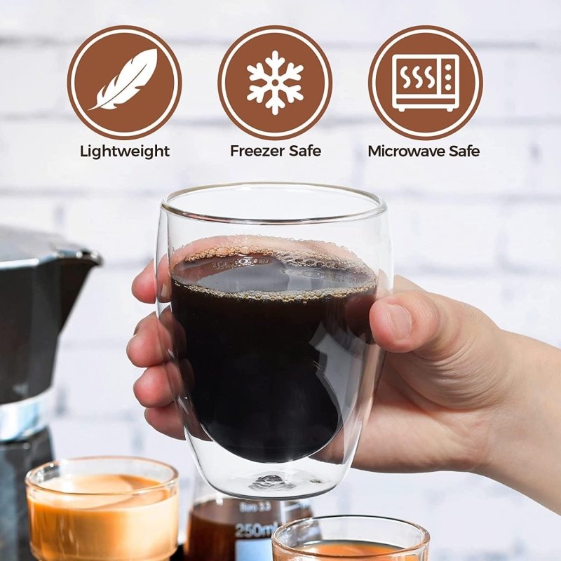 Upgrade Your Sip | Medium 350ml Double Wall Glass | No Heat, No Sweat, Just Pure Taste