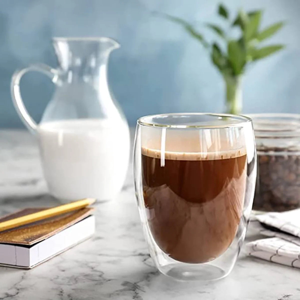 Upgrade Your Sip | Medium 350ml Double Wall Glass | No Heat, No Sweat, Just Pure Taste