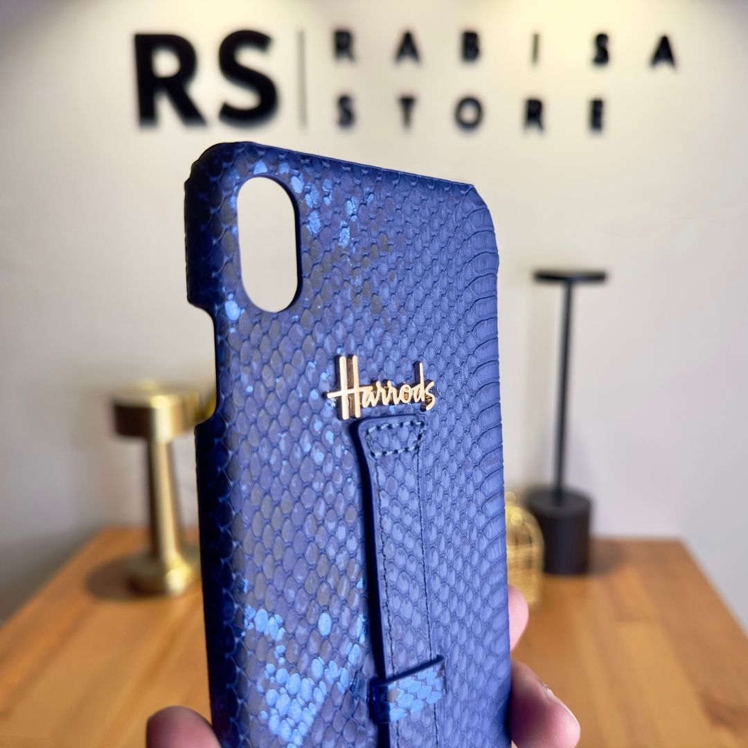 Luxury Designer iPhone XS Max Premium Leather Blue Case