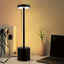 Load image into Gallery viewer, Black Retro Tall LED Desk Lamp - 3 Light Modes, Dimmable, and USB Rechargeable
