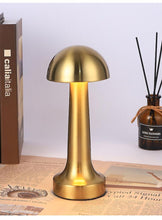 Load image into Gallery viewer, Golden Mushroom LED Desk Lamp - 3 Light Modes, Dimmable, USB Type-C &amp; Touch Sensor
