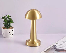 Load image into Gallery viewer, Golden Mushroom LED Desk Lamp - 3 Light Modes, Dimmable, USB Type-C &amp; Touch Sensor
