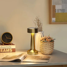 Load image into Gallery viewer, Golden LED Desk Lamp with Touch Sensor - 3 Light Modes, Dimmable, and USB Rechargeable
