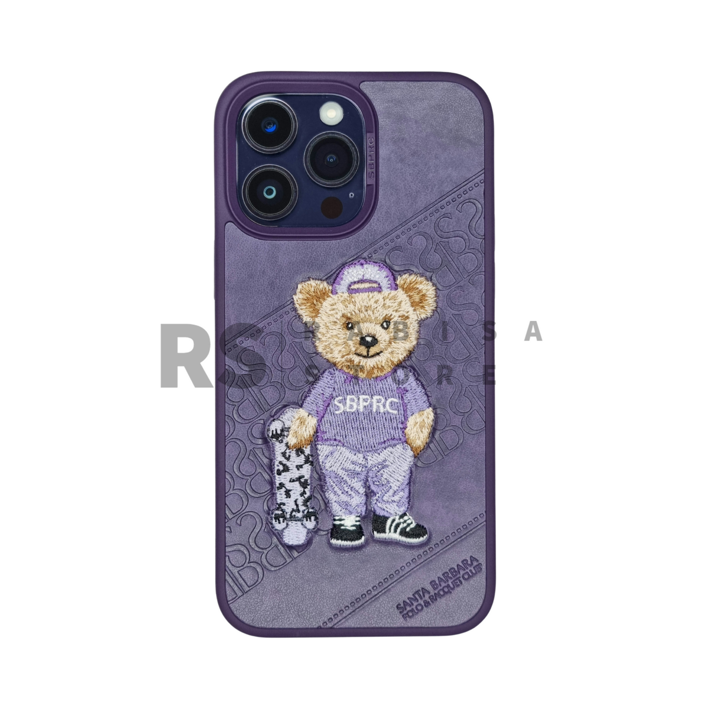 Santa Barbara iPhone 14 Pro Max Crete Purple Leather Case