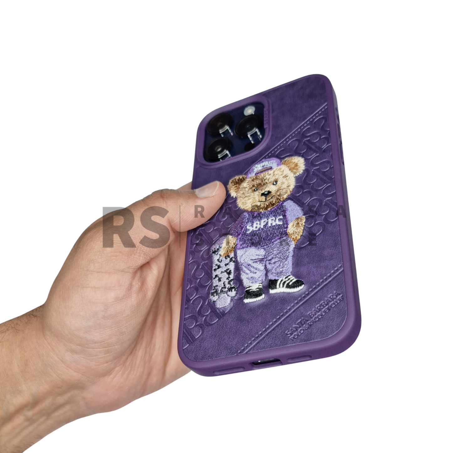 Santa Barbara iPhone 14 Pro Max Crete Purple Leather Case