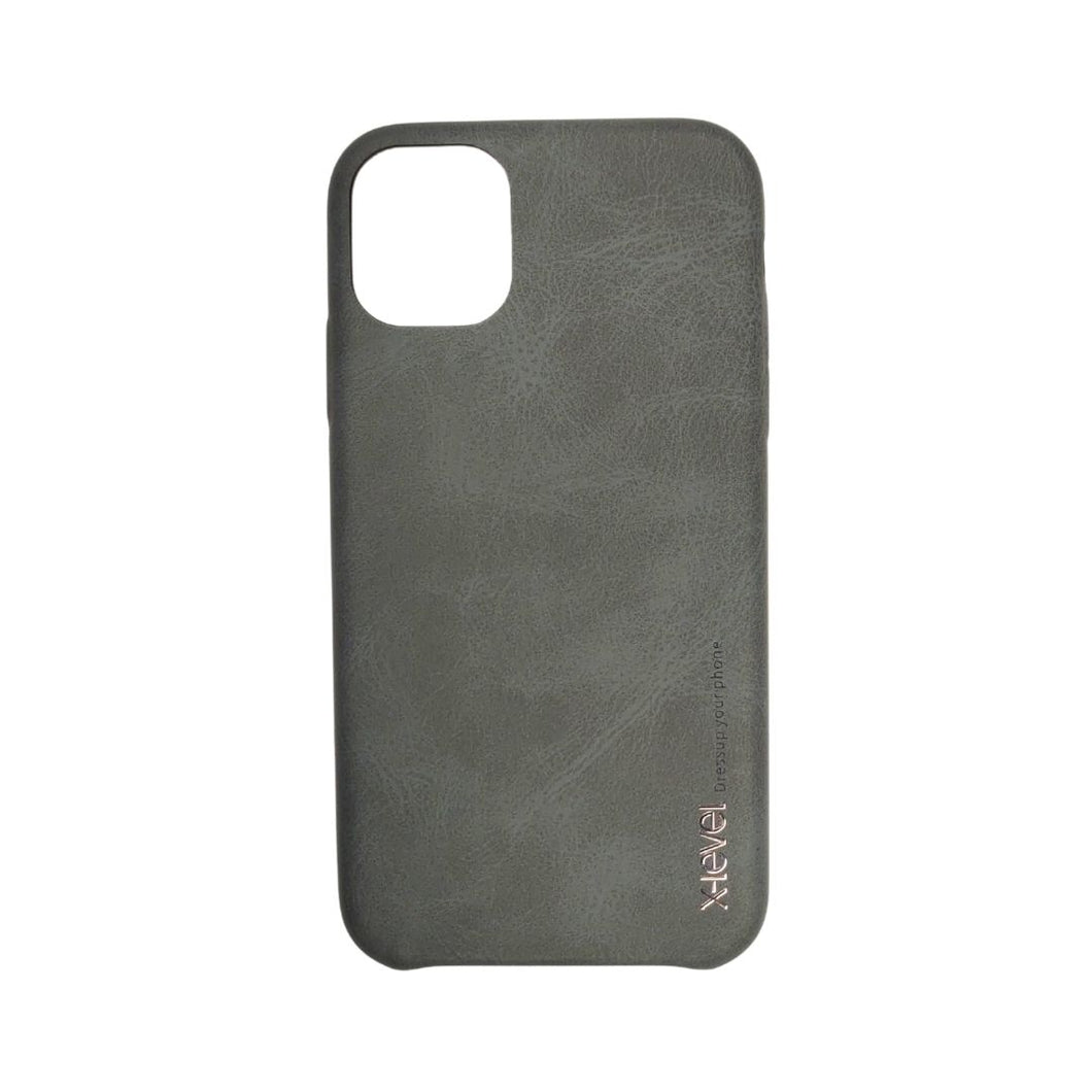 X-Level Vintage Grey Leather Case iPhone 11