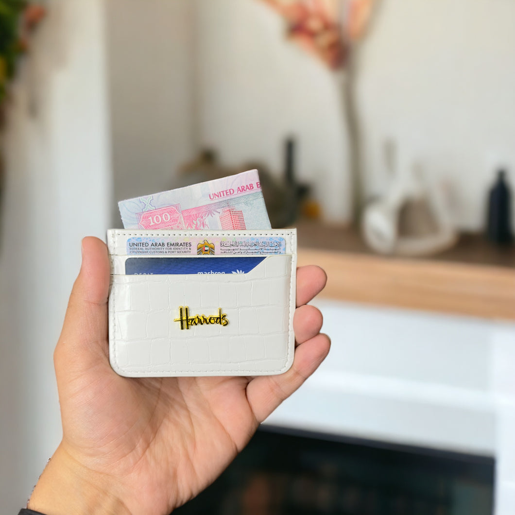 Premium Leather Card Holder - Snow White