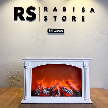 Realistic LED Fireplace Lantern – USB/Battery Operated Flameless Decor Lamp with Burning Coals Effect