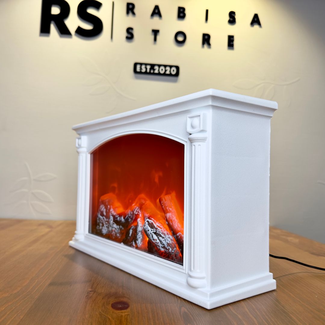 Realistic LED Fireplace Lantern – USB/Battery Operated Flameless Decor Lamp with Burning Coals Effect