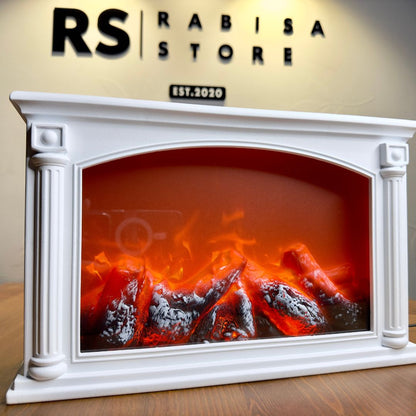 Realistic LED Fireplace Lantern – USB/Battery Operated Flameless Decor Lamp with Burning Coals Effect