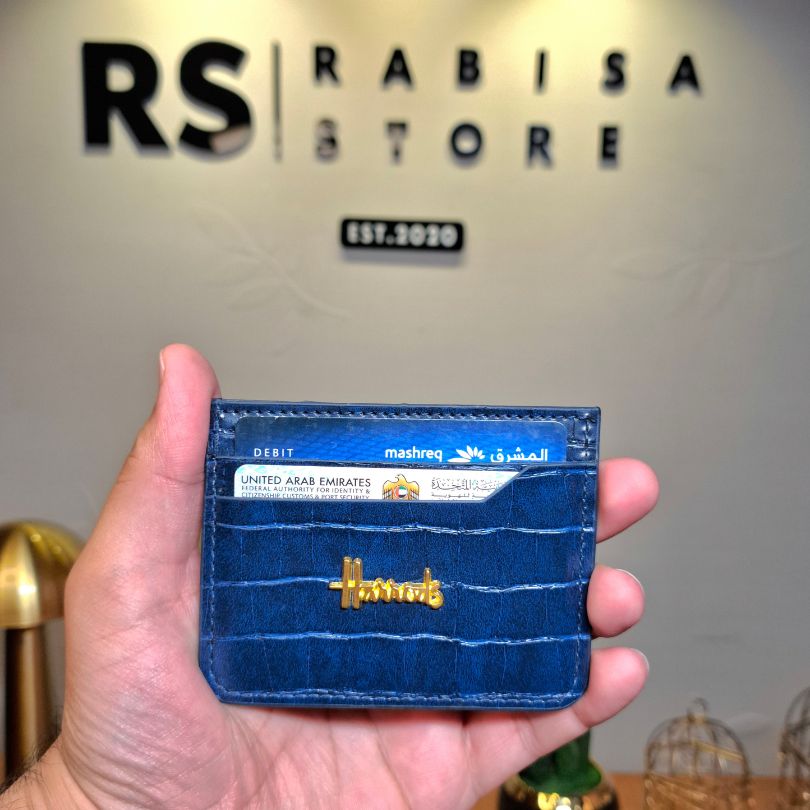 Premium Leather Card Holder - Royal Blue