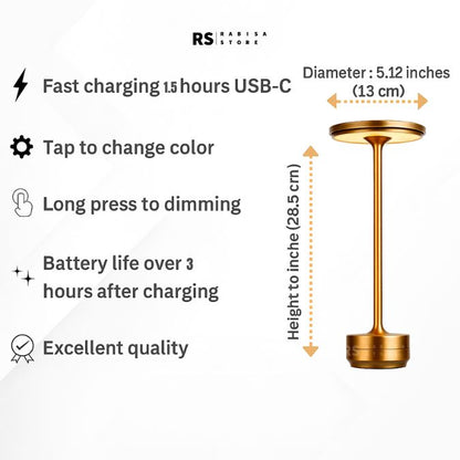 Stockholm Style Rechargeable LED Table Lamp – Modern Touch Sensor Cordless Light