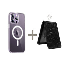 Load image into Gallery viewer, iPhone 14 Pro Max Magsafe Case With Attachable Mini Mag Magnetic Wallet Black
