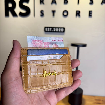 Premium Leather Card Holder - Caramel Brown