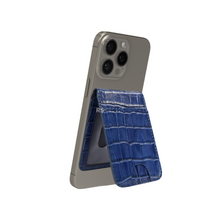 Load image into Gallery viewer, iPhone 15 Pro Max Magsafe Case With Attachable Mini Mag Magnetic Wallet Blue
