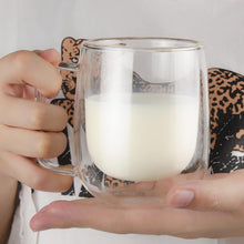 Load image into Gallery viewer, Double Wall Mug 320 ML Insulated Glass Cup Heat Resistant for Tea Coffee Hot &amp; Cold
