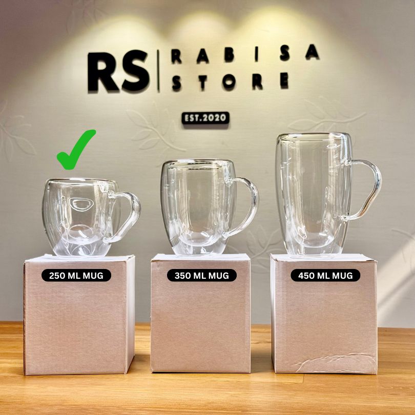 Upgrade Your Sip | Regular 250ml Double Wall Glass Mugs (Set of 2) | No Heat, No Sweat, Just Pure Taste