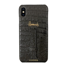 Load image into Gallery viewer, Luxury Designer iPhone X/XS Croc Leather Black Case
