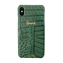 Load image into Gallery viewer, Luxury Designer iPhone XS Max Croc Leather Green Case
