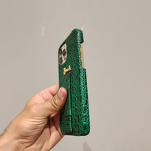 Load image into Gallery viewer, iPhone 12 Pro Max Designer Leather Case With Magic Fit-Green
