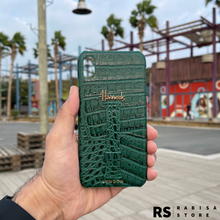 Load image into Gallery viewer, Luxury Designer iPhone XS Max Croc Leather Green Case
