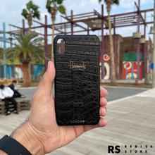 Load image into Gallery viewer, Luxury Designer iPhone XS Max Croc Leather Black Case
