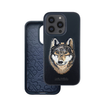 Load image into Gallery viewer, Santa Barbara iPhone 14 Pro Max Wolf Black Leather Case
