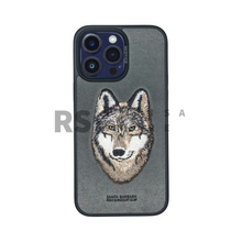 Load image into Gallery viewer, Santa Barbara iPhone 14 Pro Max Wolf Black Leather Case
