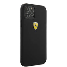 Load image into Gallery viewer, Ferrari iPhone 12 Pro Max Silicone With Microfiber Case Black
