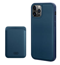 Load image into Gallery viewer, HDD Matte Leather iPhone 13 Pro Max Case With Magnetic Card Holder Blue
