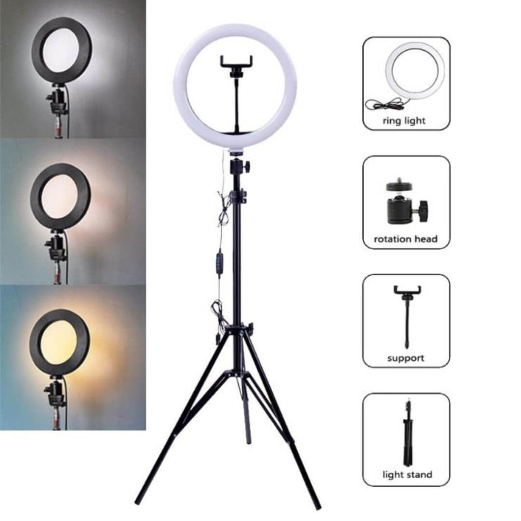 Ring LED Light 26 CM With Tripod USB Powered