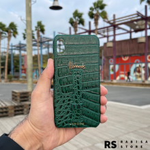 Load image into Gallery viewer, Luxury Designer iPhone X/XS Croc Leather Green Case
