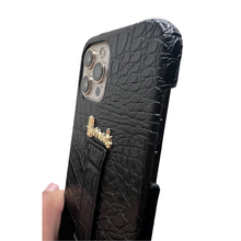 Load image into Gallery viewer, iPhone 12 Pro Max Designer Leather Case with Magic Fit-Black

