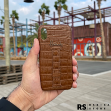 Load image into Gallery viewer, Luxury Designer iPhone X/XS Croc Leather Brown Case
